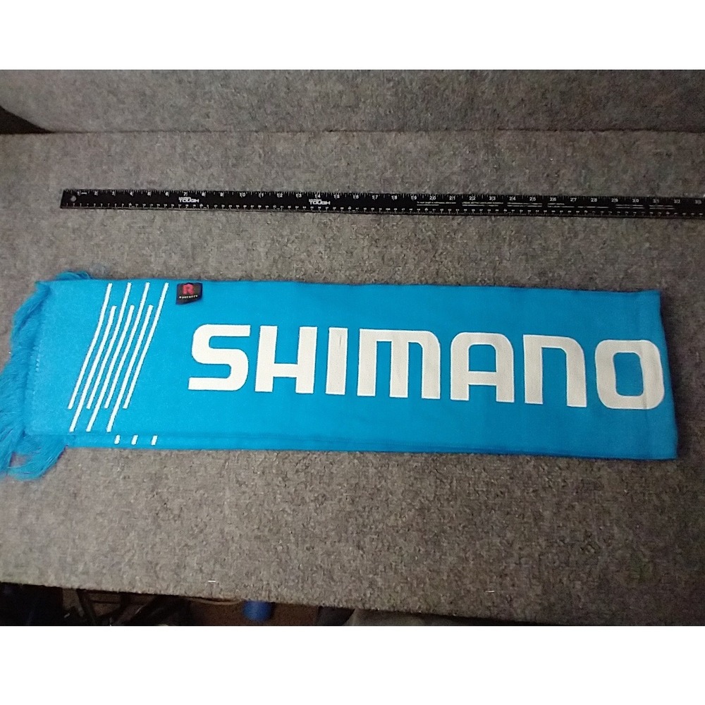 Shimano Scarf Unisex OS Blue Knit Cycling Fan Gear Ruffneck Striped Fringe